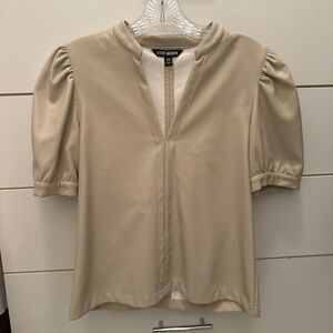 Steve Madden Women's Beige Puff Sleeve Blouse